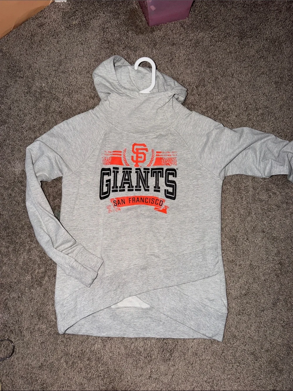 San Francisco Giants girls Gray Hoodie with Orange & Black Logo
